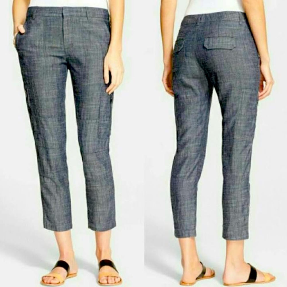 Vince. Linen Cargo Pants Zippered Cropped
